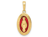 14K Yellow Gold Miraculous Oval Religious Medal Pendant ( No Chain)